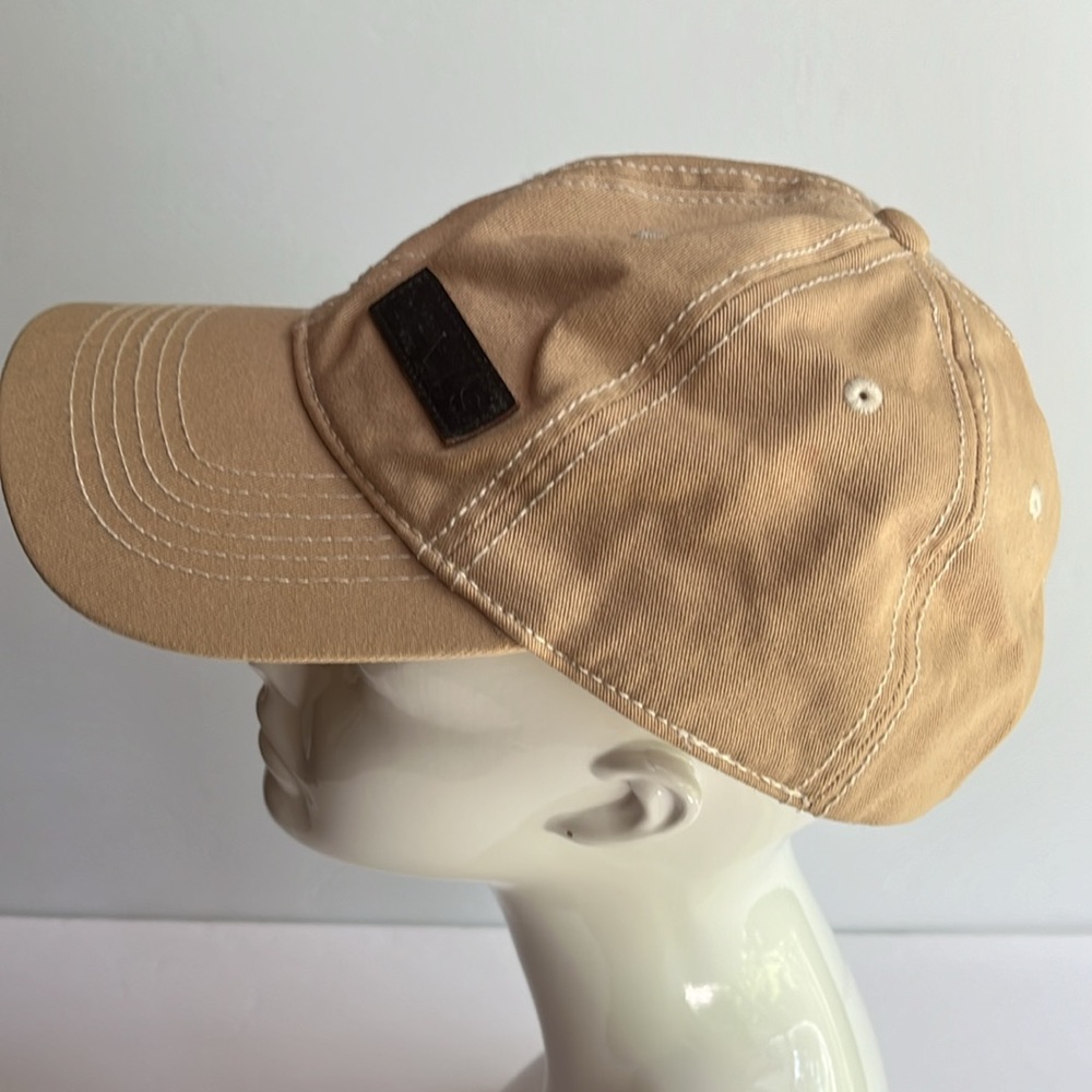 Levi’s Ball Cap Leather Patch Khaki Baseball Cap … - image 6